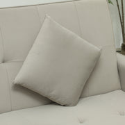 Beige Three Seater Velvet Feel Sofa Bed Stylish and Comfortable by HOMCOM