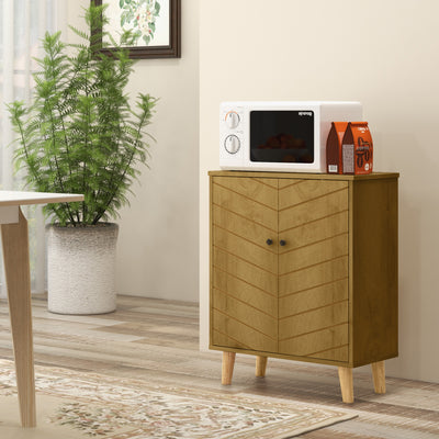 Vintage Wooden Storage Cabinet with Chevron Doors Ideal for Living Room or Bedroom