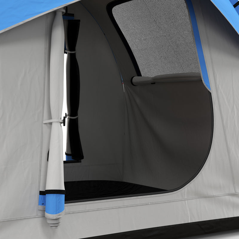 Car Camping Tent for Hatchbacks and SUVs with Quick Setup and Weather Protection Grey and Blue