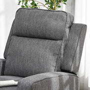 Electric Reclining Armchair with USB Charging Port and Padded Footrest Charcoal Grey