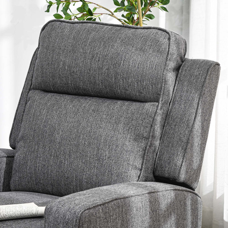 Electric Reclining Armchair with USB Charging Port and Padded Footrest Charcoal Grey