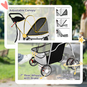 Pet Stroller for Small Dogs and Cats with Mesh Windows and Storage Basket Grey AOSOM