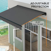 Dark Grey 3 x 2m Electric Awning With Remote Control And Aluminium Frame For Patios