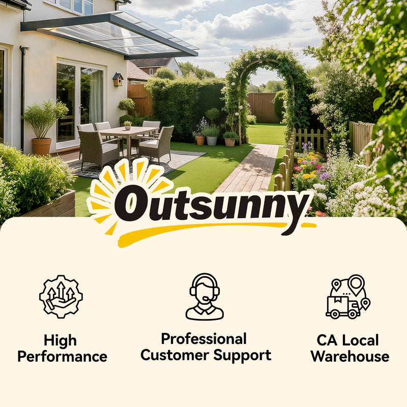 Wall Mounted Front Door Porch Canopy Rain Shelter With Durable PC Roof 303 x 96cm Clear