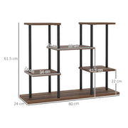 Four Tier Wooden Shelf Plant Stand for Indoor and Outdoor Display by Outsunny