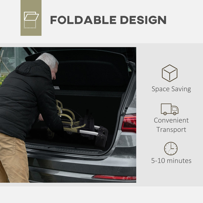 Rollator Walker with Wheels Brakes and Storage Bag Yellow Green by HOMCOM