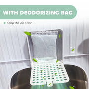 Covered Cat Litter Box with Scoop and Deodoriser for Odour Control and Easy Cleaning Green