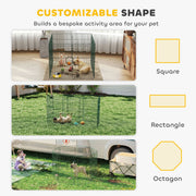 Dog Playpen for Medium Dogs Flexible Indoor Outdoor Pet Enclosure Foldable Green AOSOM