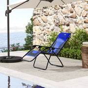 Blue Zero Gravity Outdoor Recliner Chair with Padded Seat, Cup Holder and Headrest by Outsunny