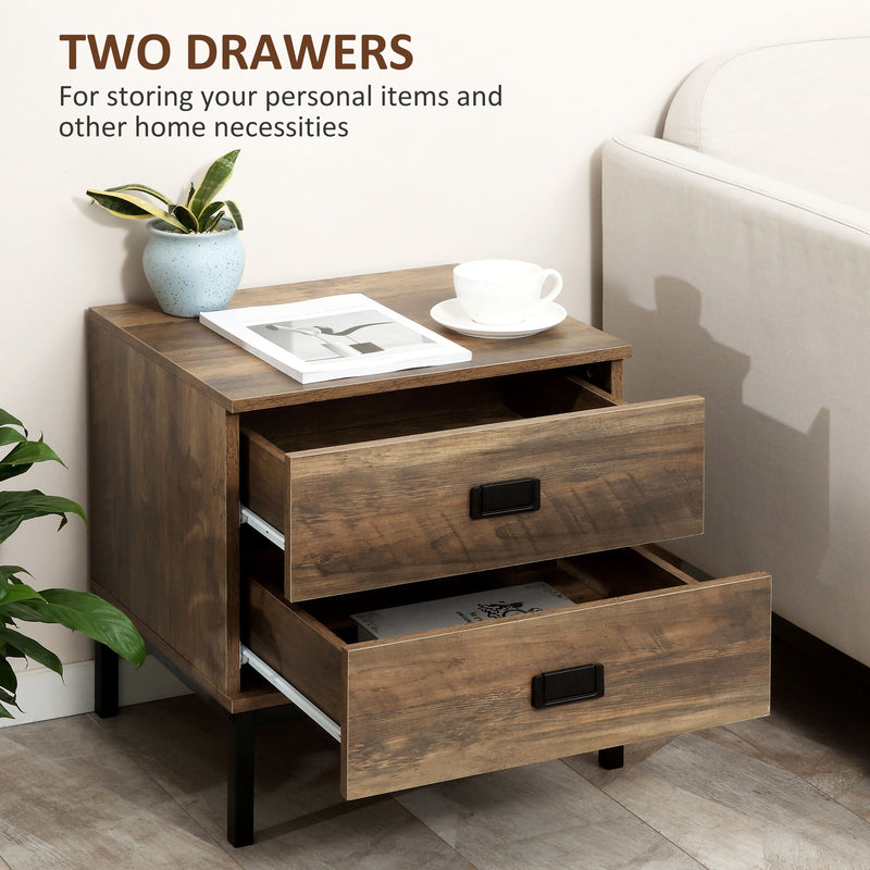 Bedroom Storage Set with Chest and Bedside Table for Organised Clothes and Essentials Coffee