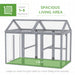 Large Wooden Chicken Run with Combinable Design and Secure Enclosure by PawHut