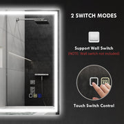 Silver LED Bathroom Mirror 50 x 70 cm with Bluetooth and Anti-Fog Function