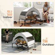 Portable Elevated Dog Bed with Canopy Large Cooling Pet Cot for Outdoors 106 x 76 x 94 cm