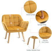 Modern Accent Armchair With Wide Arms And Slanted Back For Living Room Or Office Yellow