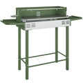Charcoal BBQ Grill with Adjustable Rotisserie and Folding Shelves for Easy Outdoor Cooking Dark Green Outsunny