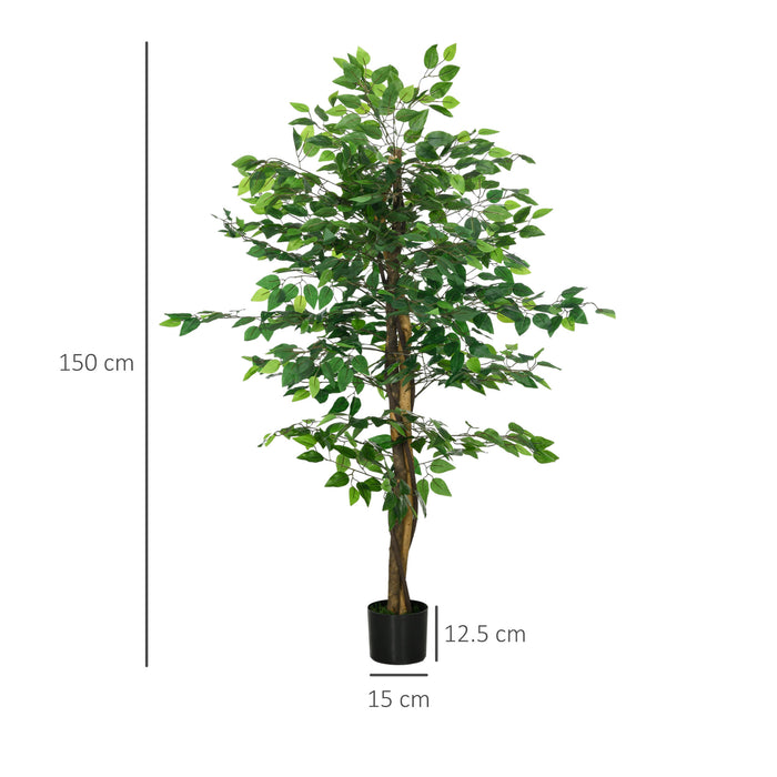 Artificial Ficus Tree with Weighted Pot by HOMCOM