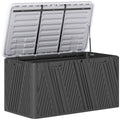 Black 380L Waterproof Outdoor Storage Box With Lockable Lid by Outsunny