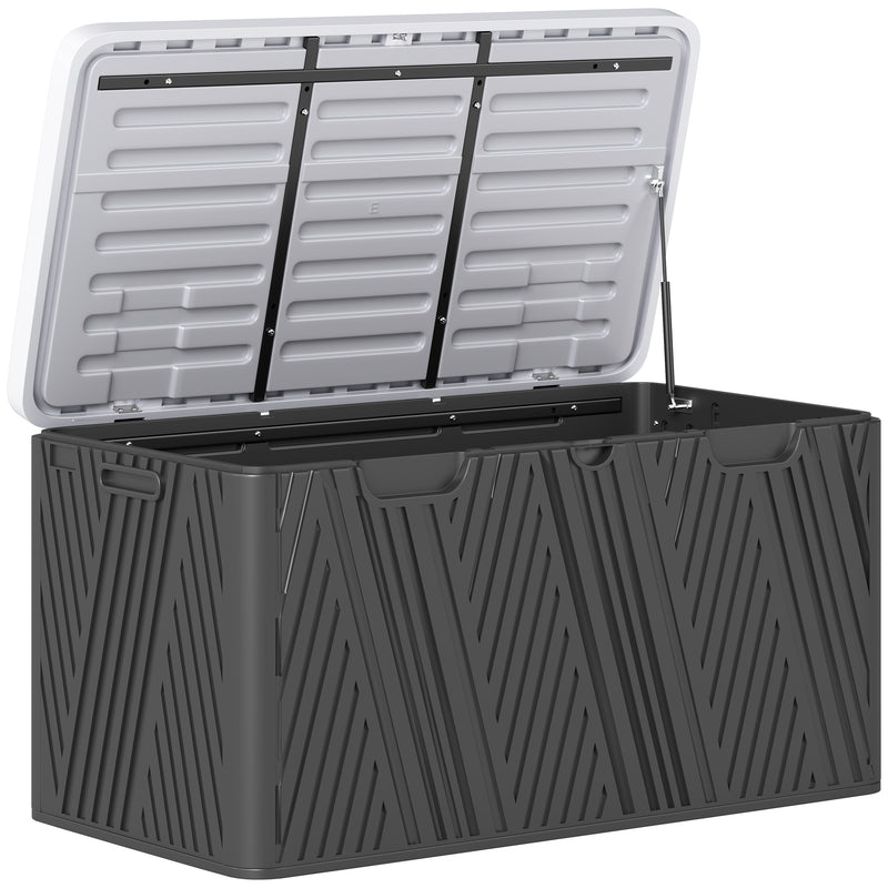 Black 380L Waterproof Outdoor Storage Box With Lockable Lid by Outsunny
