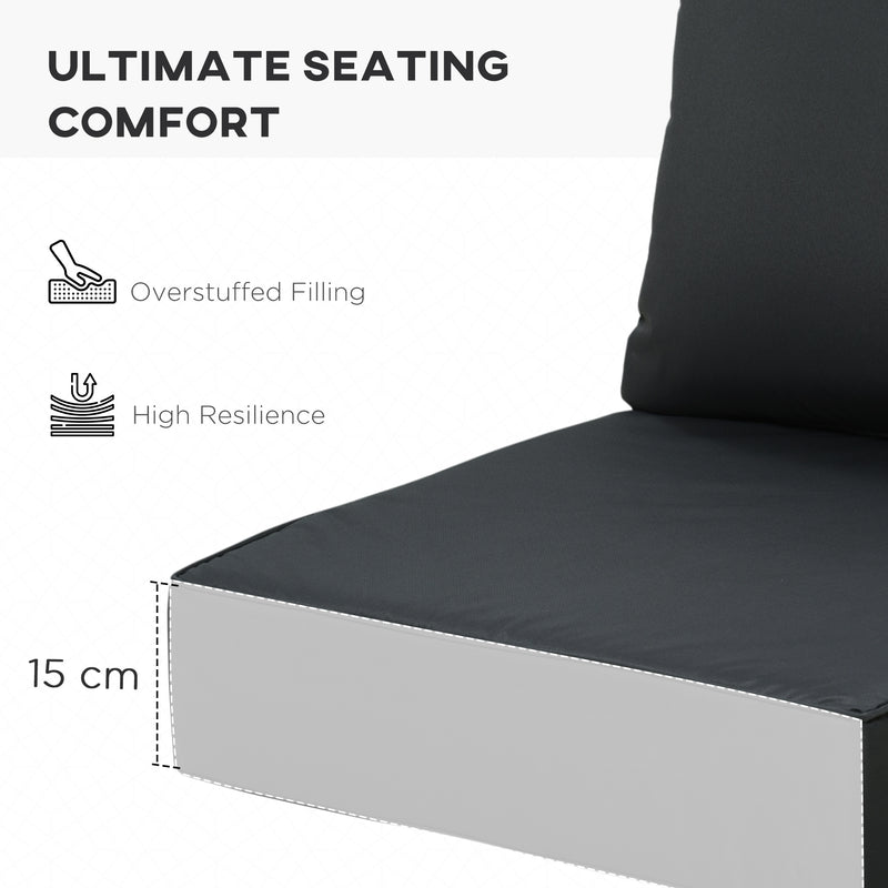 4 Piece Outdoor Chair Cushion Set for Garden or Patio with Soft Seat and Back Support