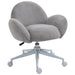 Grey Fluffy Makeup Vanity Chair with Rolling Wheels for Bedroom by HOMCOM