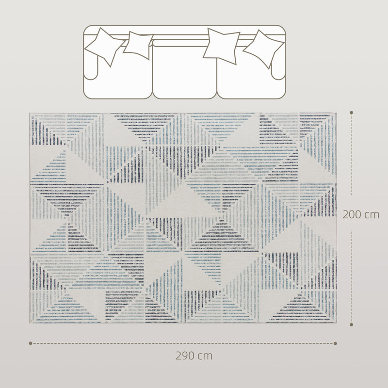 Large Geometric Non Slip Washable Area Rug Ideal for Living Room or Office Multi Coloured