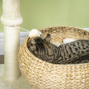 Cat Tree Tower with Sisal Scratching Post and Two Plush Beds for Kittens 72cm Grey AOSOM