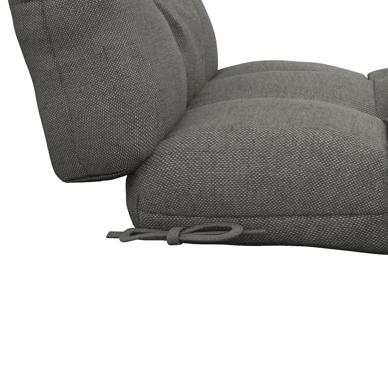 2 Piece Garden Chair Cushion Set with Backrest and Ties Ideal for Patio Seating, Charcoal Grey