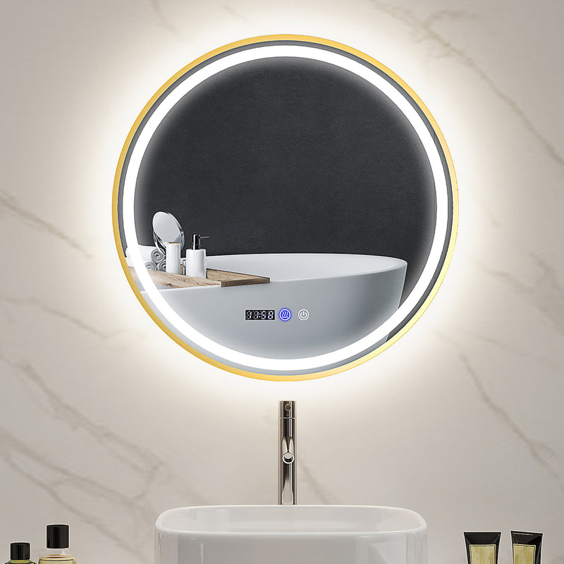 60cm Anti-Fog LED Bathroom Mirror Gold Tone by HOMCOM