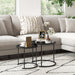 White Nesting Side Tables Set of 2 with Removable Tray Tops and Steel Frame