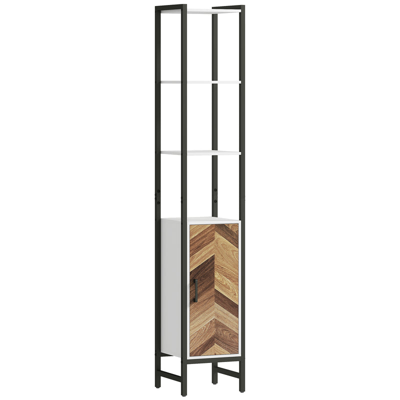 Tall Slim Bathroom Storage Cabinet with Adjustable Shelves for Kitchen or Hallway by HOMCOM