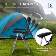 3 Piece Folding Camping Table and Chair Set with Portable Design for Travel, Grey AOSOM