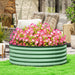 Light Green Galvanised Raised Garden Bed with Safety Edging and Gloves 120x120x43cm by Outsunny