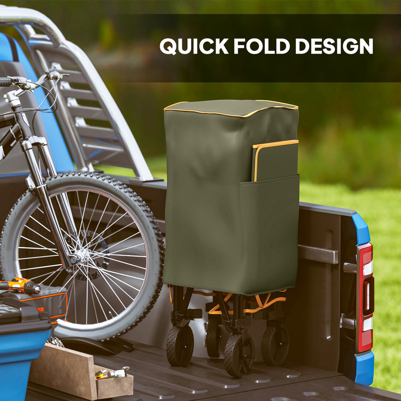 Grey Double Decker Folding Trolley Wagon 200kg Capacity for Camping and Festivals