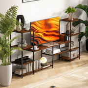 Industrial TV Stand for TVs up to 55 Inches with Storage Shelves for Living Room Use