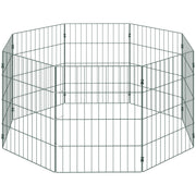 Dog Playpen for Small Dogs Indoor Outdoor Safe Flexible Pet Enclosure Green AOSOM