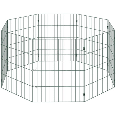 Dog Playpen for Small Dogs Indoor Outdoor Safe Flexible Pet Enclosure Green AOSOM