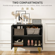 Modern High Gloss Sideboard With Hairpin Legs For Stylish Living Rooms, Black