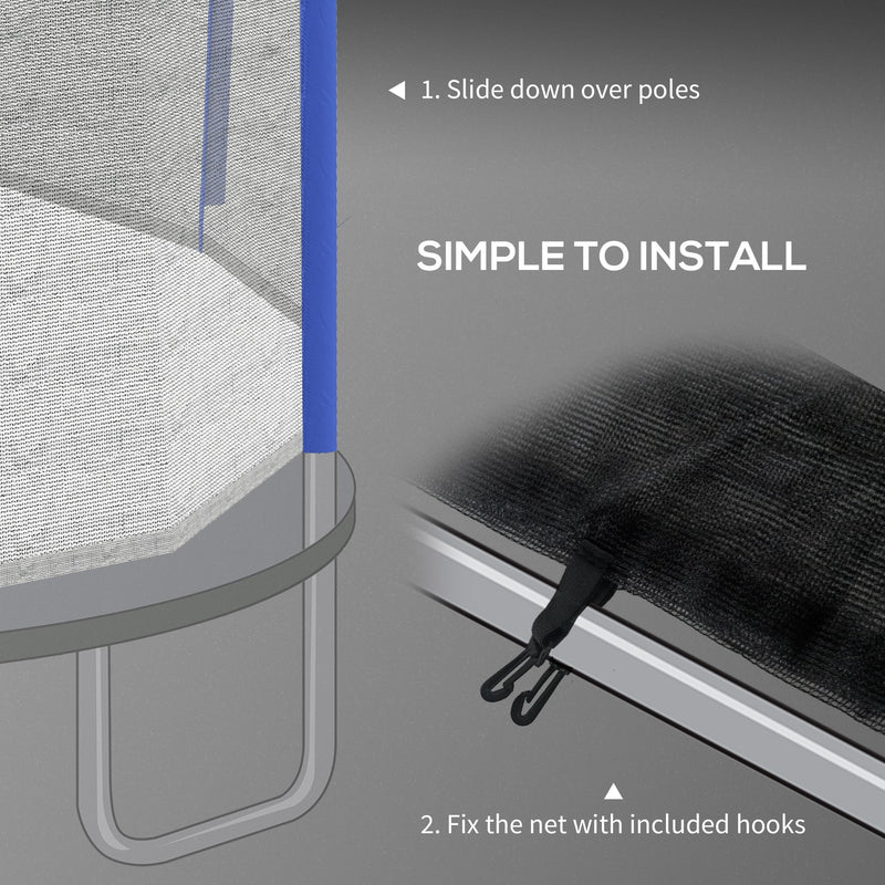 10ft Trampoline Net Replacement with Zipped Entrance and Pole Covers Blue by SPORTNOW AOSOM
