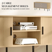 Oak TV Stand Cabinet for TVs up to 55 Inches with Storage Shelves and Cupboard by HOMCOM