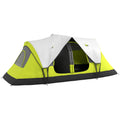 6 Person Waterproof 2 Room Family Camping Tent with Storage Pockets and Mesh Windows Yellow