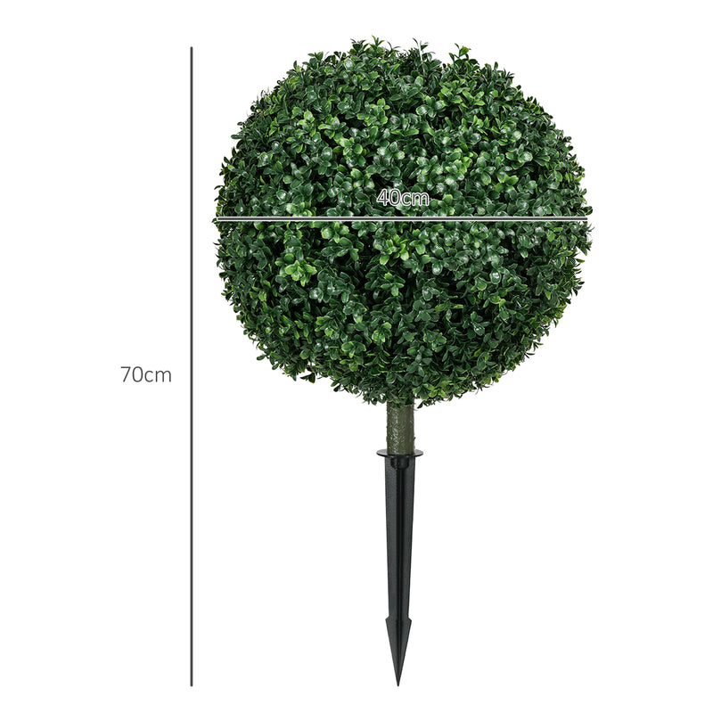 Artificial Topiary Ball Set of 2 for Easy Year Round Garden or Doorstep Greenery Green