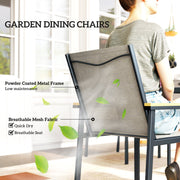 Garden Dining Set for 4 with Comfortable Chairs and Easy Clean Tabletop Teak Outsunny