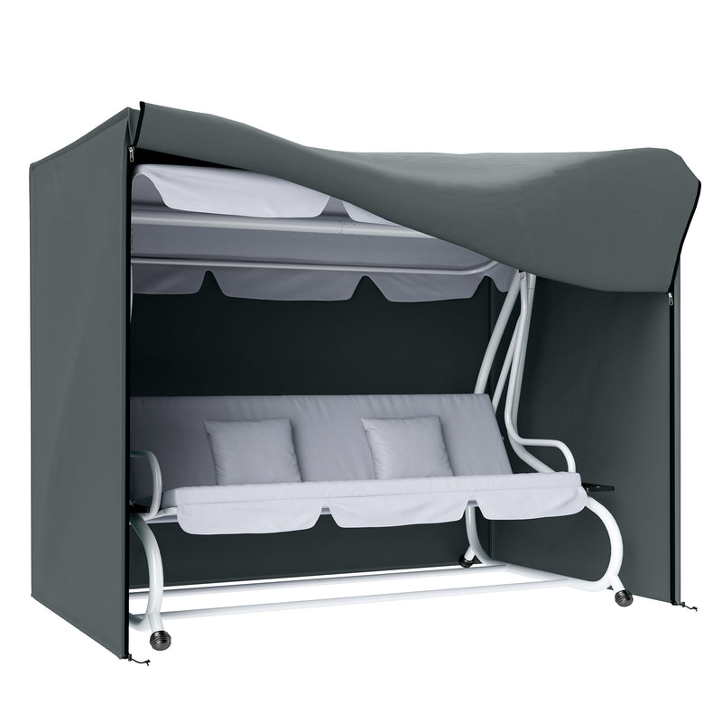 Grey Three Seater Swing Chair Protective Cover 220 x 125cm by Outsunny