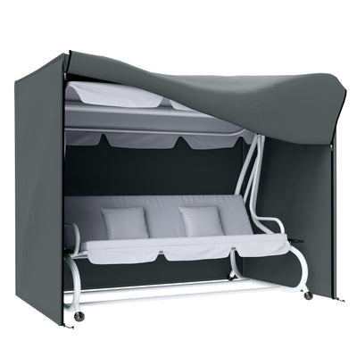 Grey Three Seater Swing Chair Protective Cover 220 x 125cm by Outsunny