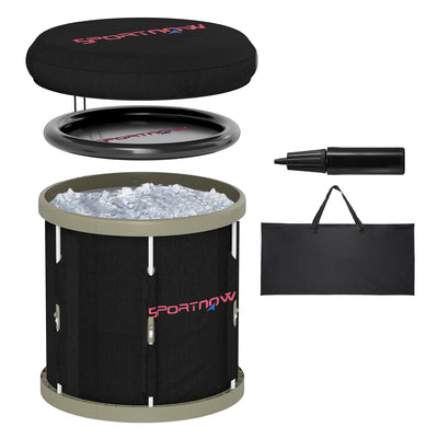 Black 210L Portable Ice Bath Tub for Cold Water Therapy and Recovery by SPORTNOW