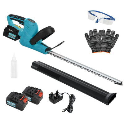 Cordless Electric Hedge Trimmer with 51cm Blade and 2 Batteries for Shrubs and Branches by Outsunny