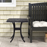 Cast Aluminium Square Bistro Table with Umbrella Hole for Garden and Balcony Bronze by Outsunny