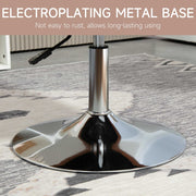 Swivel Microfibre Accent Chair with Adjustable Height and Lumbar Support for Home Office Brown