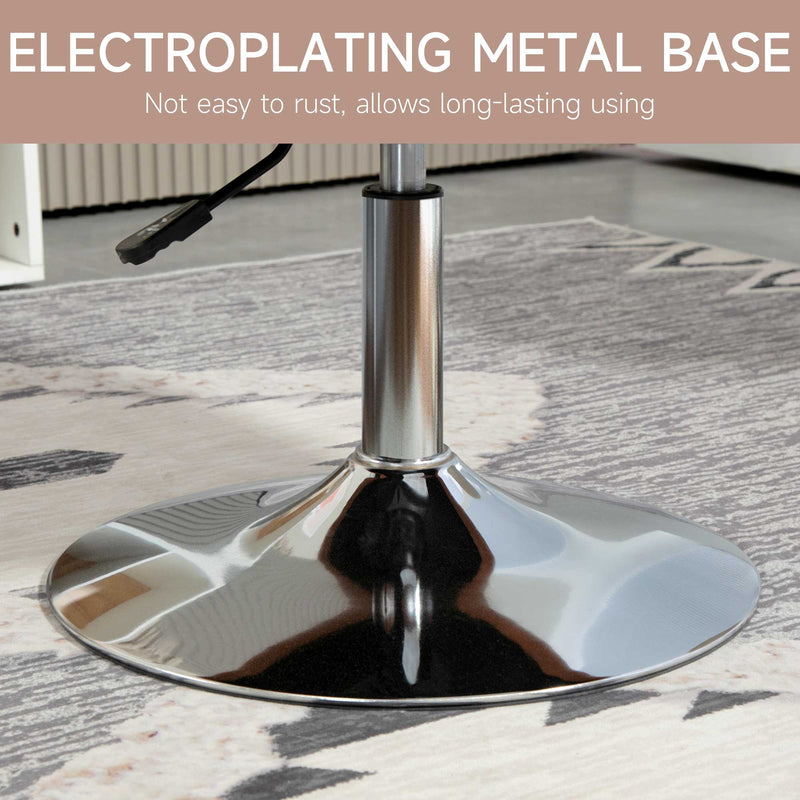 Swivel Microfibre Accent Chair with Adjustable Height and Lumbar Support for Home Office Brown