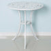 White 3 Piece Antique Garden Bistro Set Cast Aluminium with Umbrella Hole by Outsunny